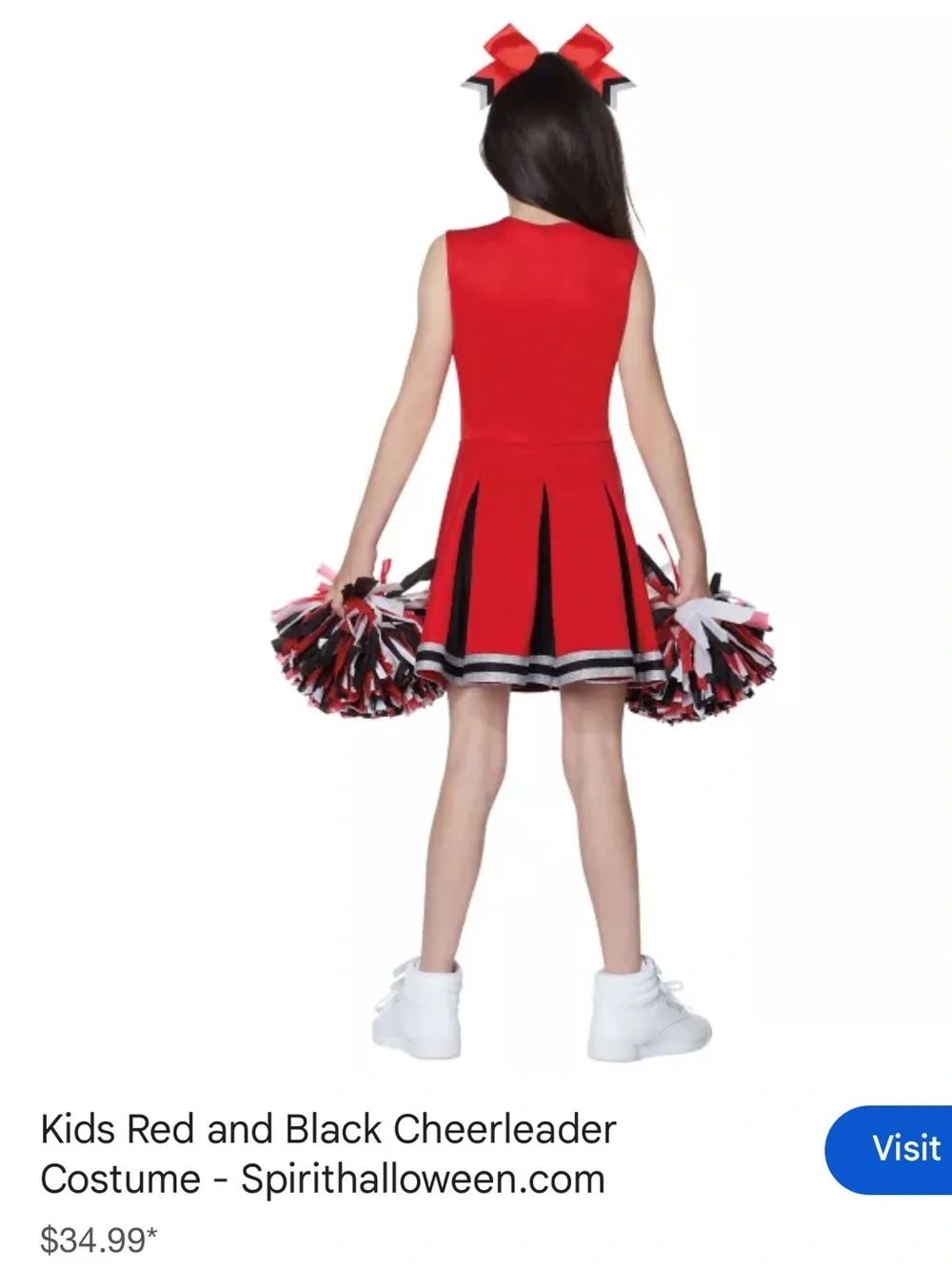 Spirit Red and Black Cheer Costume for Kids Size M